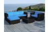 Salon de jardin design bas noir 5 personnes DELORM