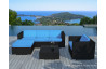 Salon de jardin design bas noir 5 personnes DELORM