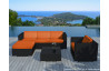 Salon de jardin design bas noir 5 personnes DELORM