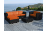 Salon de jardin design bas noir 5 personnes DELORM