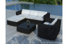 Salon de jardin design bas noir 5 personnes DELORM