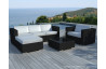 Salon de jardin design bas noir 5 personnes DELORM