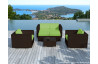 Salon de jardin design bas chocolat 6 personnes DELORM