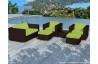 Salon de jardin design bas chocolat 6 personnes DELORM