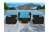 Salon de jardin design bas chocolat 6 personnes DELORM