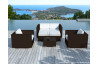 Salon de jardin design bas chocolat 6 personnes DELORM