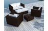 Salon de jardin design bas chocolat 6 personnes DELORM