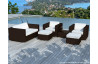 Salon de jardin design bas chocolat 6 personnes DELORM