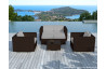 Salon de jardin design bas chocolat 6 personnes DELORM