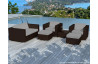 Salon de jardin design bas chocolat 6 personnes DELORM