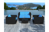 Salon de jardin design bas noir 6 personnes DELORM