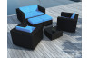 Salon de jardin design bas noir 6 personnes DELORM