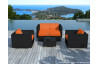 Salon de jardin design bas noir 6 personnes DELORM