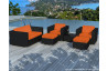 Salon de jardin design bas noir 6 personnes DELORM