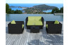 Salon de jardin design bas noir 6 personnes DELORM