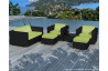 Salon de jardin design bas noir 6 personnes DELORM