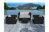 Salon de jardin design bas noir 6 personnes DELORM