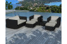 Salon de jardin design bas noir 6 personnes DELORM