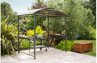 Abri de barbecue en aluminium et polycarbonate DCB Garden - Anthracite