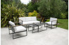 Salon de jardin bas nordique LUCCA en acier inoxydable 5 personnes DCB GARDEN