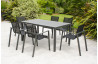 Ensemble table et fauteuils de jardin 6 personnes en aluminium anthracite DCB Garden MIAMI