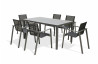 Ensemble table et fauteuils de jardin 6 personnes en aluminium anthracite DCB Garden MIAMI