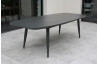 Ensemble table extensible et fauteuils de jardin PILAT en aluminium Anthracite 6 personnes PARIS GARDEN