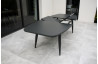 Ensemble table extensible et fauteuils de jardin PILAT en aluminium Anthracite 6 personnes PARIS GARDEN