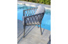 Ensemble table extensible et fauteuils de jardin PILAT en aluminium Anthracite 6 personnes PARIS GARDEN