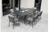 Ensemble table extensible et fauteuils de jardin PILAT en aluminium Anthracite 8 personnes PARIS GARDEN