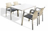 Ensemble table et fauteuils de jardin empilables 4 personnes Ezpeleta Meet-Dock