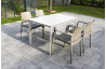 Ensemble table et fauteuils de jardin empilables 4 personnes Ezpeleta Meet-Dock