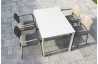 Ensemble table et fauteuils de jardin empilables 4 personnes Ezpeleta Meet-Dock