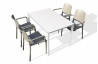 Ensemble table et fauteuils de jardin empilables 4 personnes Ezpeleta Meet-Hall