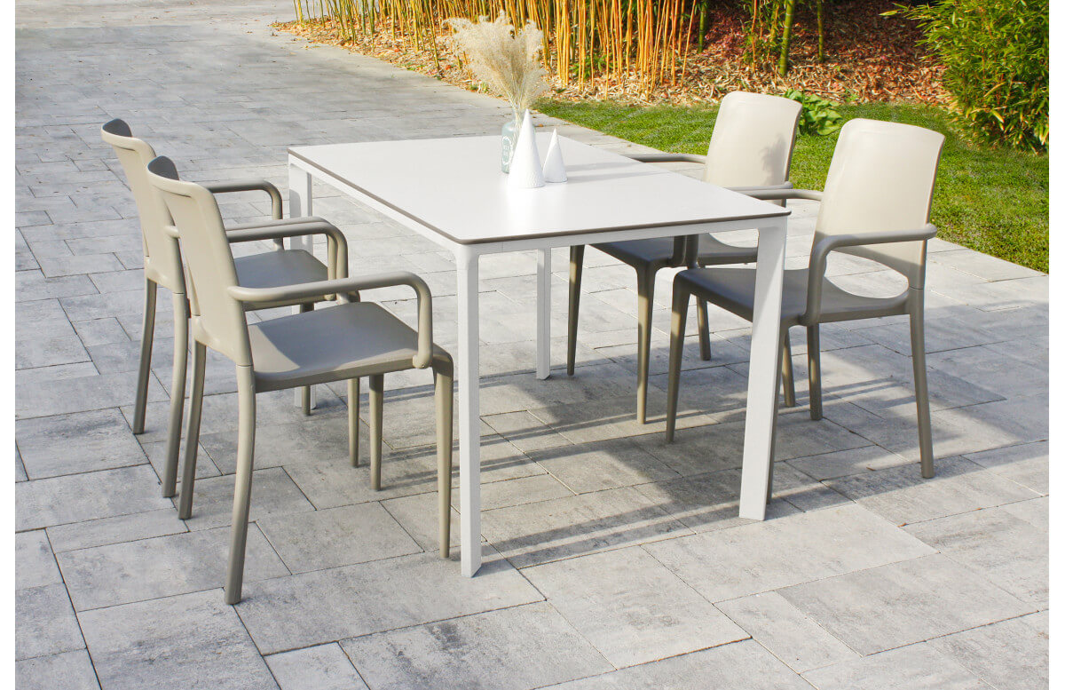 Ensemble table et chaise de jardin 8 personnes - MEET + HOP - EZPELETA