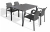 Ensemble table et fauteuils de jardin empilables 4 personnes Ezpeleta Meet-Dock