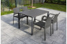 Ensemble table et fauteuils de jardin empilables 4 personnes Ezpeleta Meet-Dock