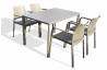 Ensemble table et fauteuils de jardin empilables 4 personnes Ezpeleta Meet-Dock