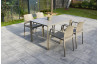 Ensemble table et fauteuils de jardin empilables 4 personnes Ezpeleta Meet-Dock