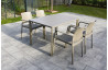 Ensemble table et fauteuils de jardin empilables 4 personnes Ezpeleta Meet-Dock