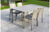 Ensemble table et chaises de jardin empilables 4 personnes Ezpeleta Meet-Hall