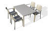 Ensemble table et fauteuils de jardin empilables 4 personnes Ezpeleta Meet-Hall