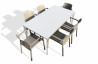 Ensemble table et fauteuils empilables de jardin 6 personnes Ezpeleta Meet-Dock