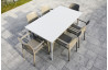 Ensemble table et fauteuils empilables de jardin 6 personnes Ezpeleta Meet-Dock