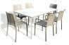 Ensemble table et fauteuils empilables de jardin 6 personnes Ezpeleta Meet-Hall