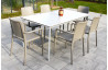 Ensemble table et fauteuils empilables de jardin 6 personnes Ezpeleta Meet-Hall