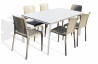 Ensemble table et chaises empilables de jardin 6 personnes Ezpeleta Meet-Hall