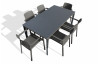 Ensemble table et fauteuils empilables de jardin 6 personnes Ezpeleta Meet-Dock