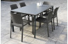 Ensemble table et fauteuils empilables de jardin 6 personnes Ezpeleta Meet-Dock