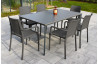 Ensemble table et fauteuils empilables de jardin 6 personnes Ezpeleta Meet-Hall